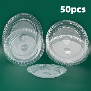 10/20/50pcs Disposable Plates Clear Plastic Plate 9inch Round Dinner Dessert Party Tableware