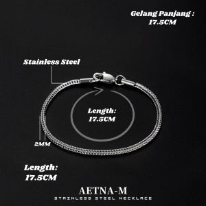 Sterling Silver Foxtail Chain 2MM Stainless Steel Bracelet Men Women Bangle Gelang Tangan Lelaki Wanita Fashion 狐尾手链