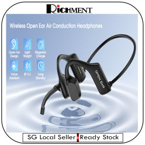 【✅SG Seller✅】RICHMENT Bluetooth Headset with Microphone Open Ear Headphones Wireless Noise Cancelling Lightweight & Comfortable Communication Headset for Office Driving Working Home Education Online Teaching & Outdoor Sports (with FREE SHIPPING)