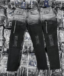 Quần jean nam rách gối vá đen dây kéo thời trang form chuẩn body chất bò vải dày co giãn thoáng mát mẫu mới Hót Trend