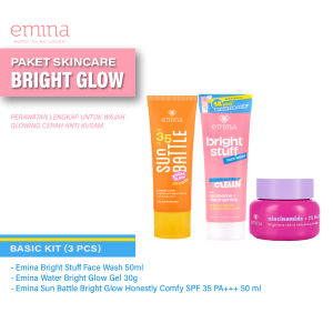 Paket Emina Bright Glow Lengkap 4 pcs - Paket Skincare Remaja Wajah Cerah Anti Kusam Bright Stuff