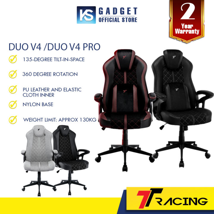 TTRacing Duo V4 RED/DUO V4 PRO BLACK Chair Office Chair Kerusi Gaming