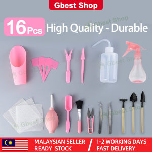 Gbest 16 Pcs Succulent Tools Small Garden Tool Mini Household Gardening Plant Hand Tool Set Loosening Flower Potted Soil Transplanting Tools Shovel