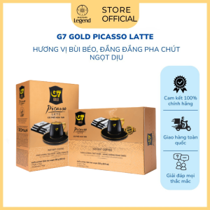 Trung Nguyên Legend Cà Phê Hòa Tan G7 Gold Picasso Latte - Hộp 14 gói - Cà Phê Vị Vanilla Béo Diu Foam Mịn