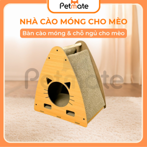 Nhà Cào Móng Cho Mèo Bằng Gỗ Hình Tam Giác Bàn Cào Móng Cho Mèo Nhà Cho Mèo Bền Chắc