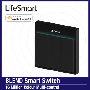 LifeSmart Black BLEND Smart Switch App-Controlled Smart Home Light Switch Panel