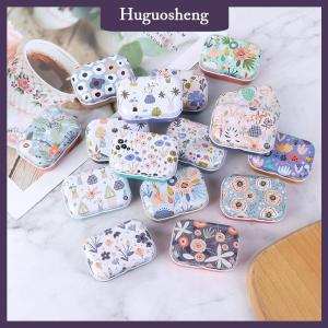 [huguosheng] Mini Flower Tin Trinket Box Jewelry Storage Case Tinplate Small Floral