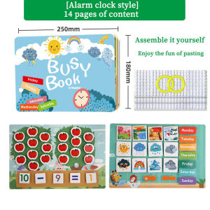 Montessori Busy Book Sensory Toy Learning Activity Hook Loop Matching Fine Motor Preschool Travel 3 6 Years