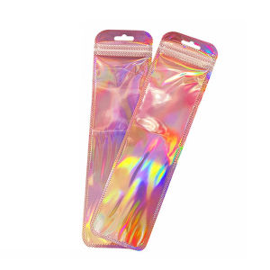 50Pcs Resealable Holographic Pen Bags for Party Favor Jewelry Brushes Craft Supplies