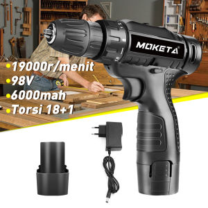 Moketa Mesin Bor Baterai Tangan 98V Cordless Drill Battery Impact Drill