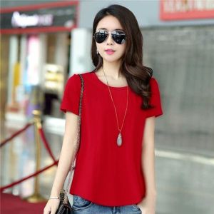 2024 Summer Womens Fashion Trend Loose and Casual Pure Cotton Printed Letters Versatile and Simple Western Round Neck Short sleeved T-shirt