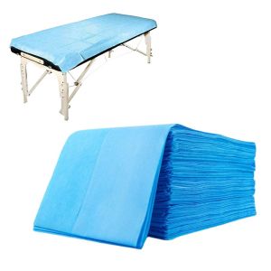 100pcs Massage Table Sheets Bed Sheets Soft Non woven Fabric Spa Bed Sheets Breathable For Massage Beauty Salon Eyelash Wax Tattoo Bed Covers 31" x 71" Blue