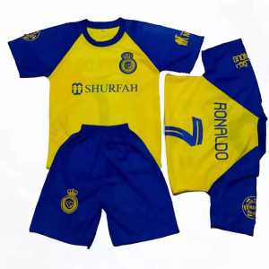 TER MURAH!!!!!Setelan Jersey Bola Al Nassr Anak anak Terbaru Ronaldo Printing Usia 6 BLN - 14 THN