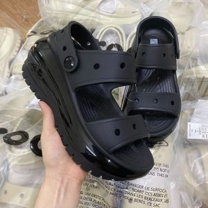 DÉP SANDAL NHỰA ĐI MƯA CROCS MEGA CRUSH CAO 8CM CHO NỮ TẶNG 10 STIC màu trắng