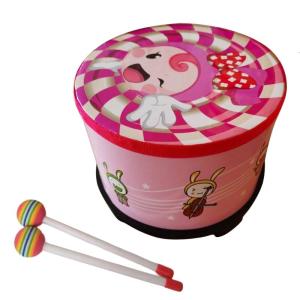 Kids Hand Drum Child Musical Toy Floor Drum Handheld Percussion Instrument Toy With 2 Mallets Rhythm Drum Enduring