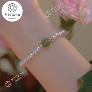 Viviann Original Classic Pearl Bracelet Green Jade Bracelet Beads Exquisite Simple Women Bracelet Fine Jewelry Accessories Pearl Pendant Bracelet For Women Good Luck Cuff Bracelet Gift