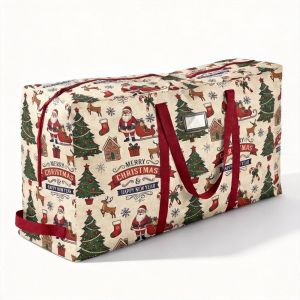 NALANILI Vải Oxford Túi đựng cây thông Noel Dung tích lớn In hình hoạt hình Túi đựng đồ dùng cho dịp Giáng sinh. Chống bụi Túi đựng đèn trang trí Giáng sinh. Cây thông Noel