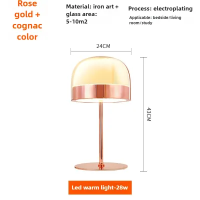 Nordic glass creative personality desk lamp modern simple bedroom bedside light luxury warm study vertical table lamp