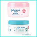 จอห์นสัน เบบี้ครีม บำรงผิวหน้าและผิวกาย สีชมพู  / สีฟ้า ขนาด 100 กรัม (1 กระปุก). 