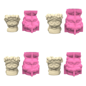 Flexible Silicone Planter Pot Mold For DIY Goddess Head Cement Crafts Reusable Succulent Flowerpot Decoration Mold