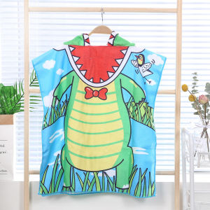 TUmama Áo choàng tắm có mũ in hình phim hoạt hình cho trẻ em-Poncho Khăn siêu thấm khô nhanh với thiết kế con vật vui
