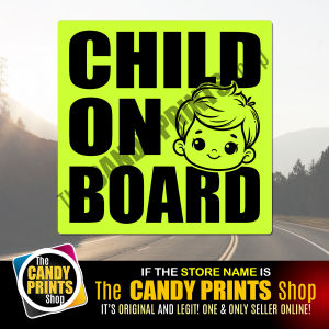 Child On Board (for Boys) Magnetic and Vinyl (Non-Magnetic) Car Stickers - Waterproof