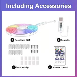 🔥SG🔥RGBIC Neon Light Strip Waterproof Flexible LED Light Strip DIY Creative Bluetooth APP Control