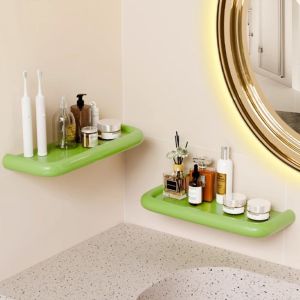 CILL  Bathroom Storage Shelf Free Punch Drainable Wall Hanging Storage Rack Beautiful Sturdy Toiletries Organizer Bathroom Accessories