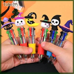 TakeJoy Halloween Mini Four-Color Ballpoint Pen Cute Cartoon 4 Color Retractable Rollerball Pen Student School Gift Stationery