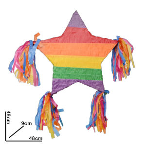 Starburst Rainbow Pinata For Party Celebrations (48cm x 48cm x 9cm) (Comes With Pinata Stick)