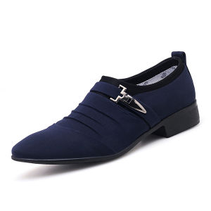 Sepatu Pantofel Pria Pantofel Tanpa Tali Kerja Kantor Sepatu Formal Cowok Murah Hitam Pria Biru Sepatu Santai Keren 074