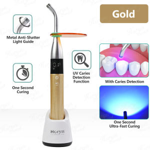 HORYN Dental LED Curing Light 1 Sec Cure Wireless Light Cure Lamp Metal Head 5 Colors Optional for Dental Composite Resin Restoration
