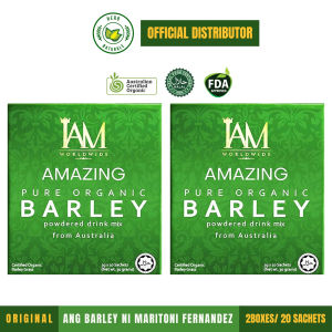 Set of 2 Boxes Original Pure Organic Barley from Australia Herbal Juice Food Supplement Powder Grass 10 Sachets Per Box