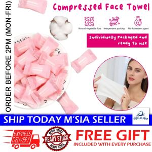 [Little B House] Compressed Disposable Cleansing Towel Candy Size Non-Woven Fabrics Face Towels压缩洗脸毛巾 Tuala Mampat -TV14