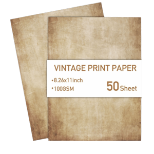 MIRELAE 50Pcs A4 Size Letter Paper Double Sided Paper Material Writing Sheet Classic 50 Sheets Note Sheet Handmade Journal