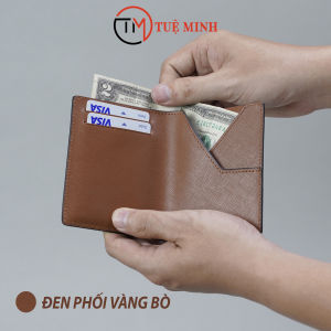 Ví nam dáng đứng da bò Saffiano P017-DV thiết kế cách điệu nhiều ngăn tiện lợi thích hợp làm quà tặng BH 12 THÁNG