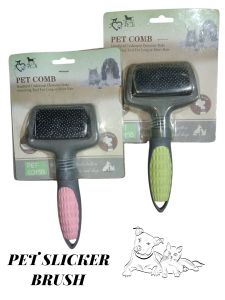 1-6pcs I Love Pet Rubber Handle Brush Pet Dog cat Grooming Tool