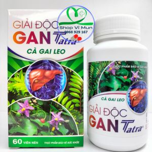 Giải độc gan Tatra Cà Gai Leo lọ 60 viên - Hỗ trợ tăng cường chức năng gan thanh nhiệt giải độc gan người vàng da mệt mỏi nổi mề đay