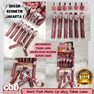 Revlon Heart Fruit Matte Lip Gloss Tahan Lama Waterproof / Lip Cream rasa Buah-buahan / Lip Matte / Lipgloss Matte / GROSIR KOSMETIK JAKARTA 1