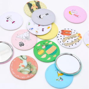 Cermin Bulat Mini Karakter Kaca Cermin Make Up Mini Kaca Travelling Motif Lucu Kaca Mini Travel Size