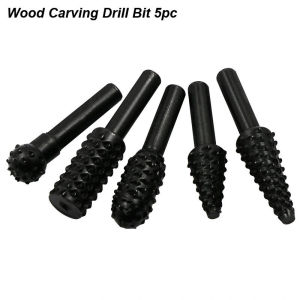 Wood Carving Rasp Drill Bits 1/4 Shank Rotary Files Woodworking Burrs Grinding Tool Cutting Engraving Deburring Shaping Grooving
