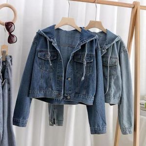 JAKET JEANS WANITA NAGITA CROP OVERSIZE VINTAGE KOREA STYLE