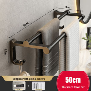 YissTiee Space Aluminum Light Luxury Bathroom Towel Rack Punch-free Storage Rack