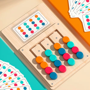 Kids Wooden Memory Chess Game 4-Color Animal Logic Thinking Board Game