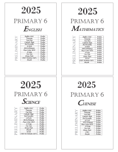 2025 Primary 6 Preliminary Exam Paper