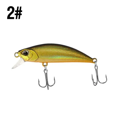1Pcs New Colors 5cm/5g ABS Fishing Lure 3D Eyes Trolling Bass Sinking Minnow Laser Bait With 2 Trible Hook