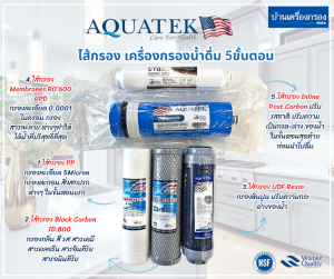 [บ้านเครื่องกรองเชียงใหม่]เครื่องกรองน้ำดื่ม RO AQUATEK SILVER RO 50GPD85GPD150GPD500GPD อุปกรณ์ครบชุดพร้อมคู่มือติดตั้ง ของแท้100%