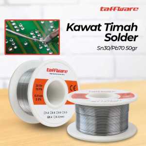 Kawat Timah Solder Las Penyambung Komponen Elektronika Sn30/Pb70 50gr 0.4mm