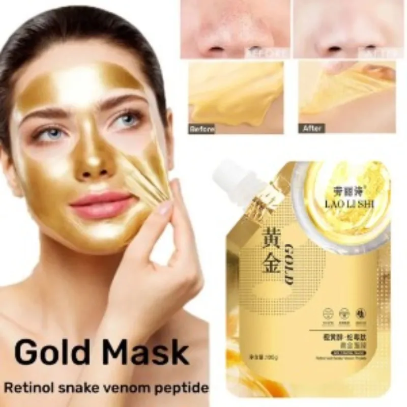 3x Gold Peel-Off Gesichtsmaske (80g) - Anti-Falten, Aufhellend & Feuchtigkeitsspendend