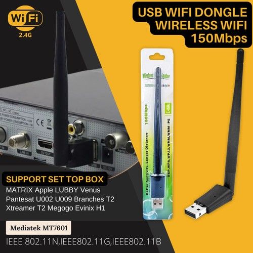 USB Wifi Set Top Box MT7601 Dongle STB Adapter Antena Wifi PC Laptop ...
